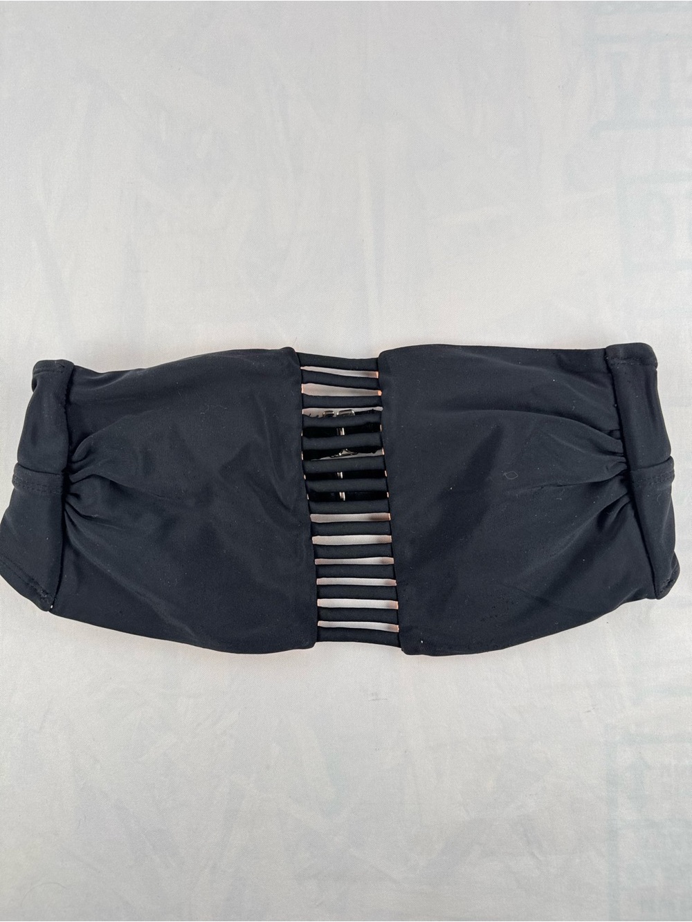 Xhilaration Black Bandeau Bikini Top with Ladder Cutouts